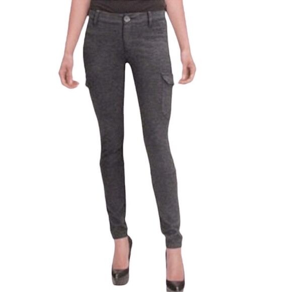 CAbi Skinny Cargo Leggings Ponte Knit Gray 2 - Picture 1 of 5